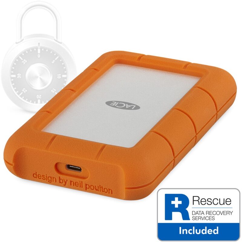 LaCie Rugged Secure USB-C Portable Hard Drive - Image 2