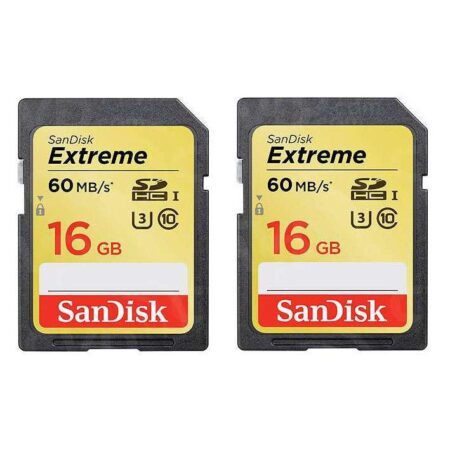 SanDisk Extreme SDHC UHS-1 Card 2 Pack - 60 MB/s 400x